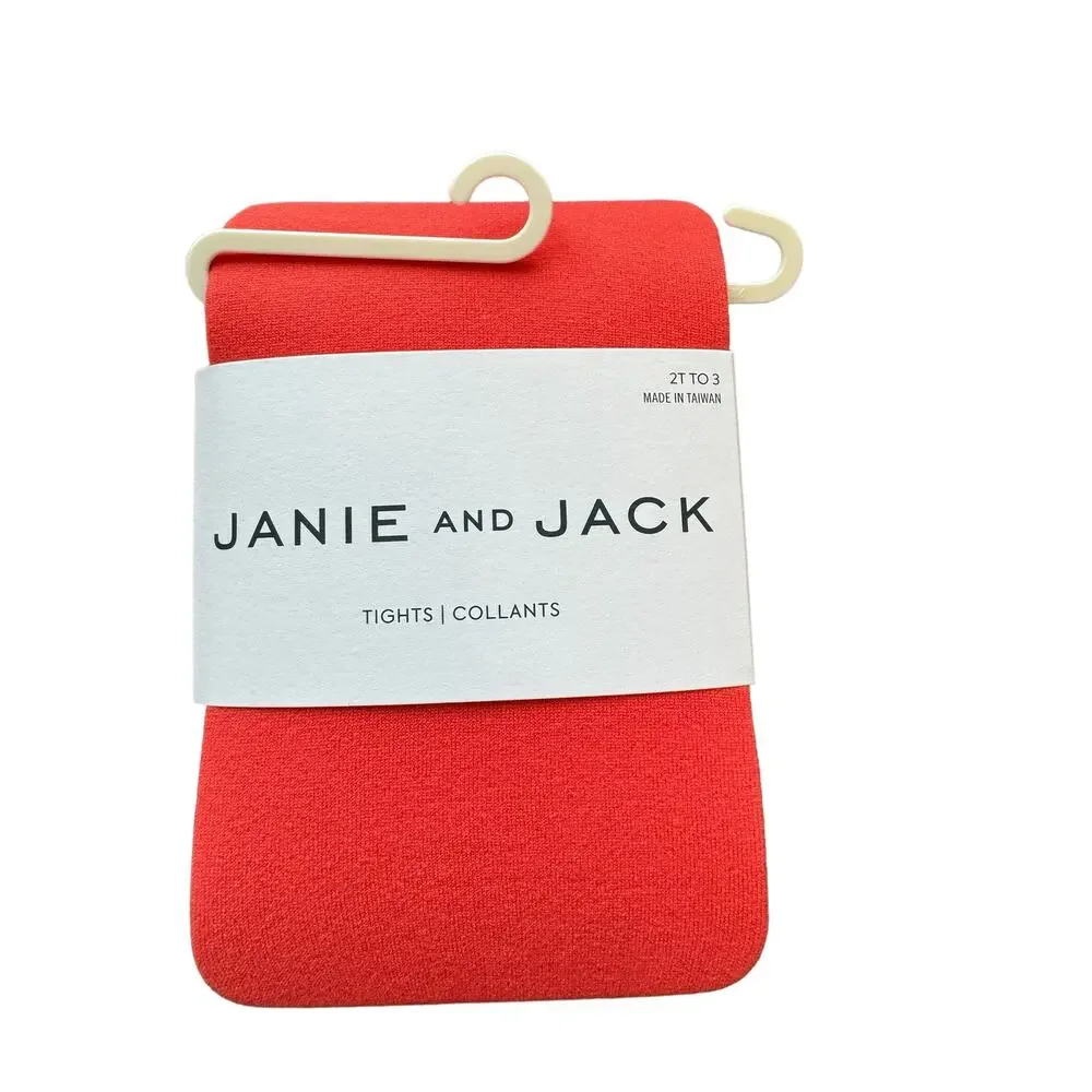 New Janie and Jack Kids Red Tights Size 2-3